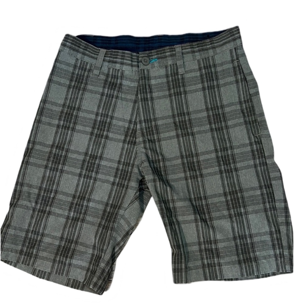 Subculture men’s hybrid shorts size 30 gray black plaid active shorts